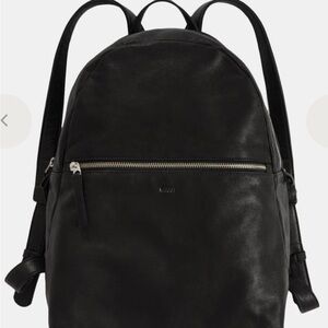BAGGU Milled Leather Black Backpack large